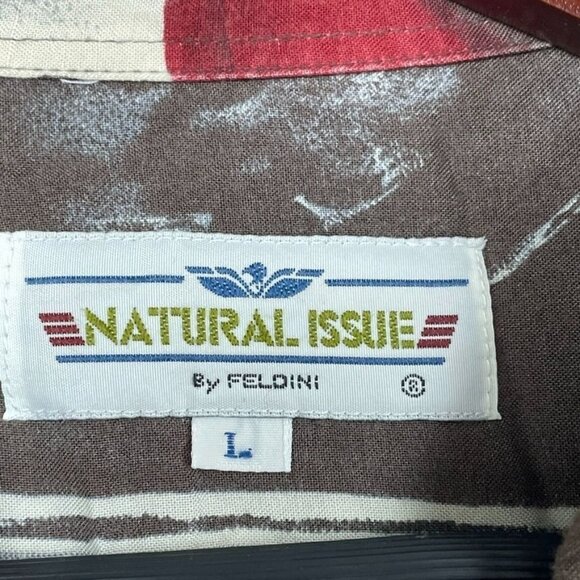 Vintage Natural Issue By Felini Mens Rayon Shirt Abstract Print L a1509 - Picture 3 of 5